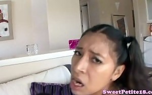 Petite ethnic legal age teenager pussyfucked doggy style